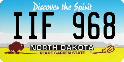 ND license plate IIF968