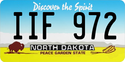 ND license plate IIF972