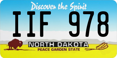 ND license plate IIF978