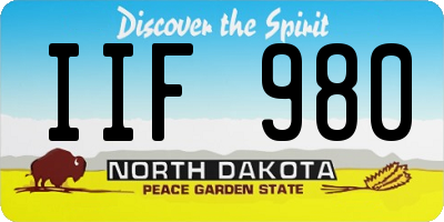 ND license plate IIF980