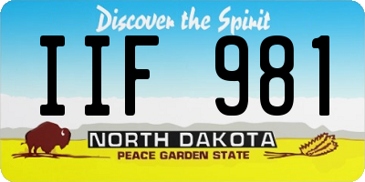 ND license plate IIF981