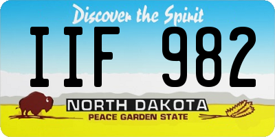 ND license plate IIF982