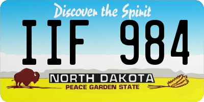 ND license plate IIF984