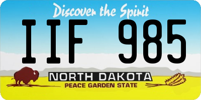 ND license plate IIF985