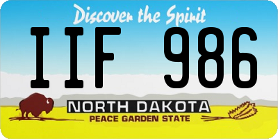 ND license plate IIF986