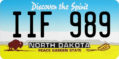 ND license plate IIF989