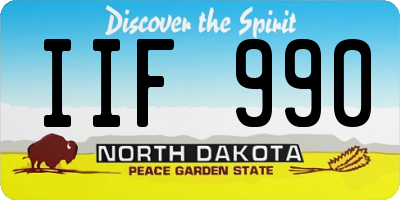 ND license plate IIF990
