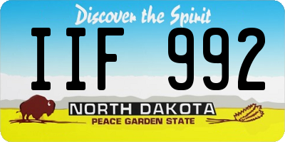 ND license plate IIF992