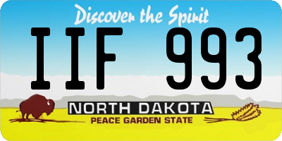 ND license plate IIF993