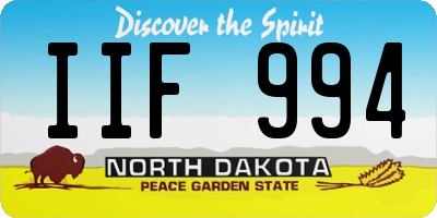 ND license plate IIF994