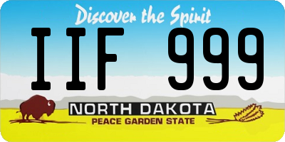 ND license plate IIF999