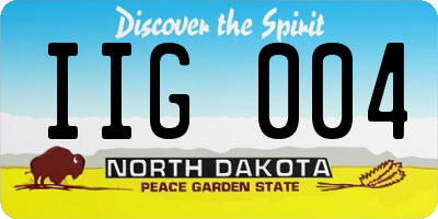 ND license plate IIG004