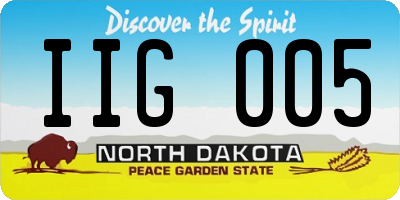 ND license plate IIG005