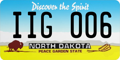 ND license plate IIG006