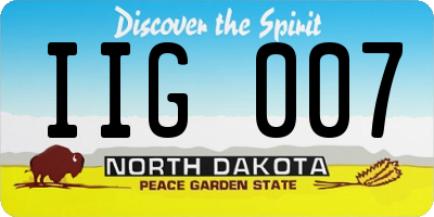 ND license plate IIG007