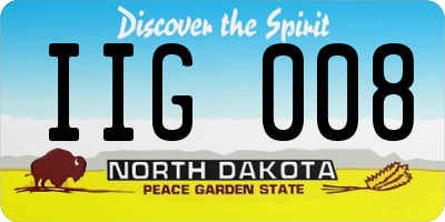 ND license plate IIG008