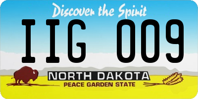 ND license plate IIG009