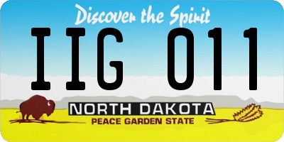 ND license plate IIG011