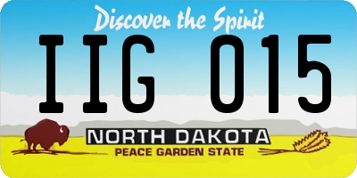 ND license plate IIG015