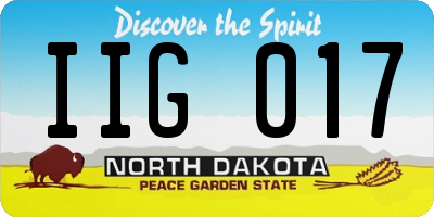 ND license plate IIG017