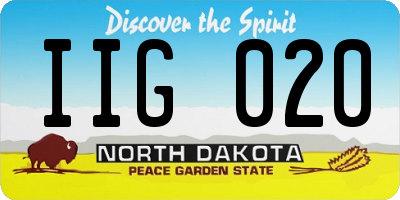 ND license plate IIG020