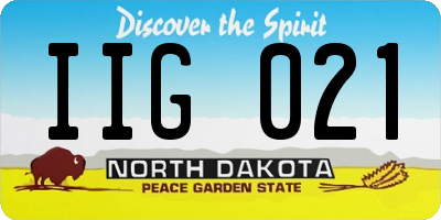 ND license plate IIG021