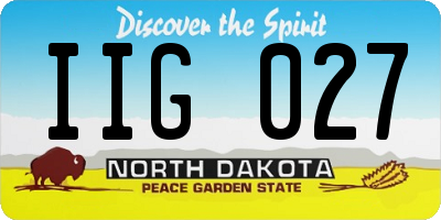 ND license plate IIG027