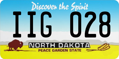 ND license plate IIG028