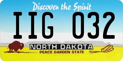 ND license plate IIG032