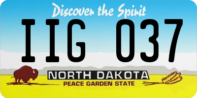 ND license plate IIG037