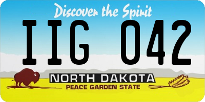 ND license plate IIG042