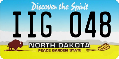ND license plate IIG048