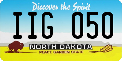 ND license plate IIG050