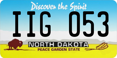 ND license plate IIG053