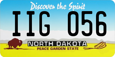 ND license plate IIG056