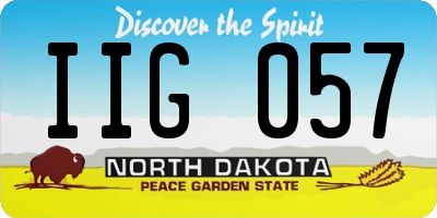ND license plate IIG057