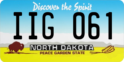 ND license plate IIG061