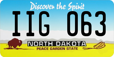 ND license plate IIG063