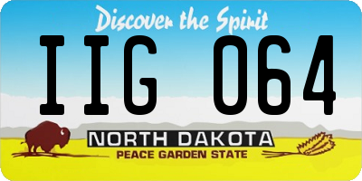 ND license plate IIG064