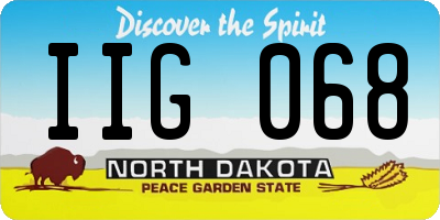 ND license plate IIG068