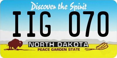 ND license plate IIG070