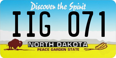 ND license plate IIG071