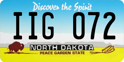 ND license plate IIG072