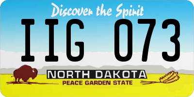 ND license plate IIG073