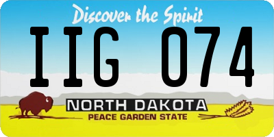 ND license plate IIG074