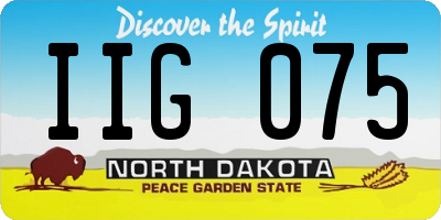 ND license plate IIG075