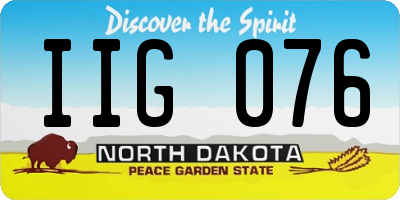 ND license plate IIG076