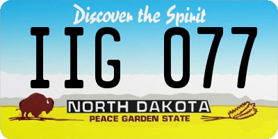 ND license plate IIG077