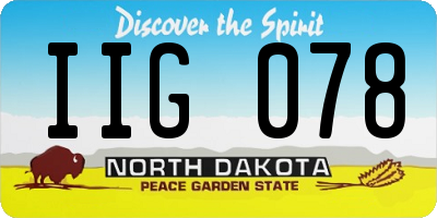 ND license plate IIG078