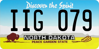 ND license plate IIG079